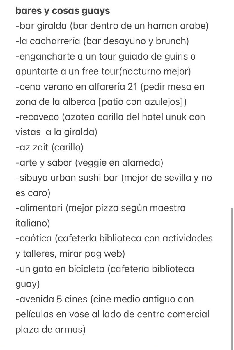 jarcia003's tweet photo. he hecho esta lista de cosas que se pueden visitar en sevilla gratis y de sitios guays a los que ir https://t.co/mYDbn8NaTf