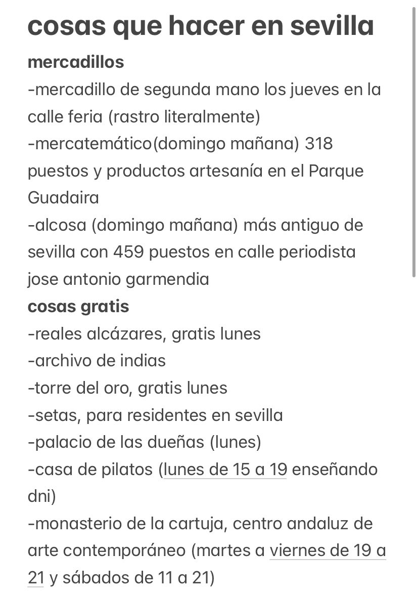 jarcia003's tweet photo. he hecho esta lista de cosas que se pueden visitar en sevilla gratis y de sitios guays a los que ir https://t.co/mYDbn8NaTf