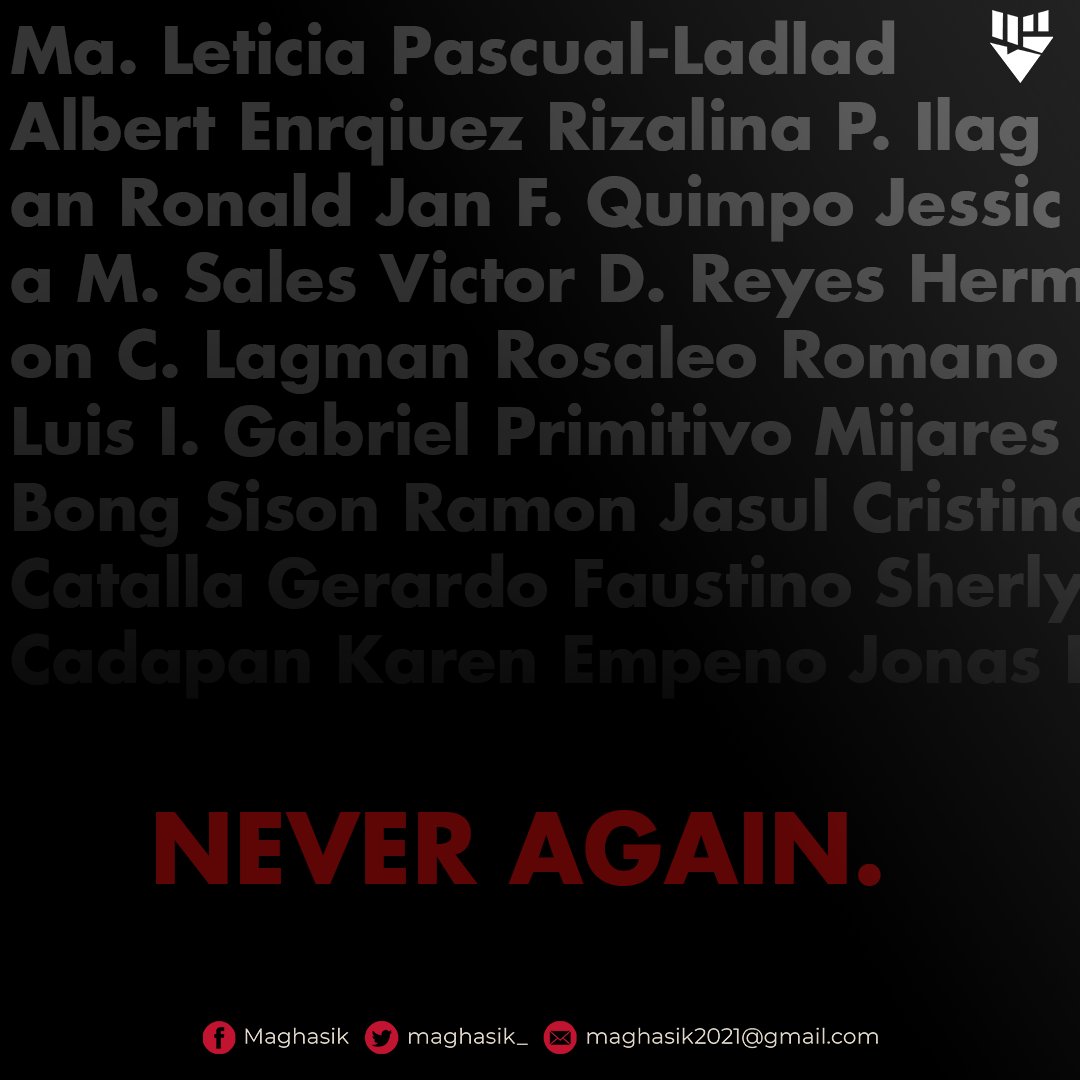 maghasik_'s tweet photo. Ngayong Pandaigdigang Araw ng Desaparecidos, ating ginugunita ang buhay ng mga biktimang naglaho sa ilalim ng mga mapang-abusong rehimen. Kasama ang kanilang mga pamilya, taas-kamao kaming nakikiisa sa panawagang hustisya para sa sinapit ng mga desaparecidos! 

(1/7) https://t.co/CSmXiS69pg