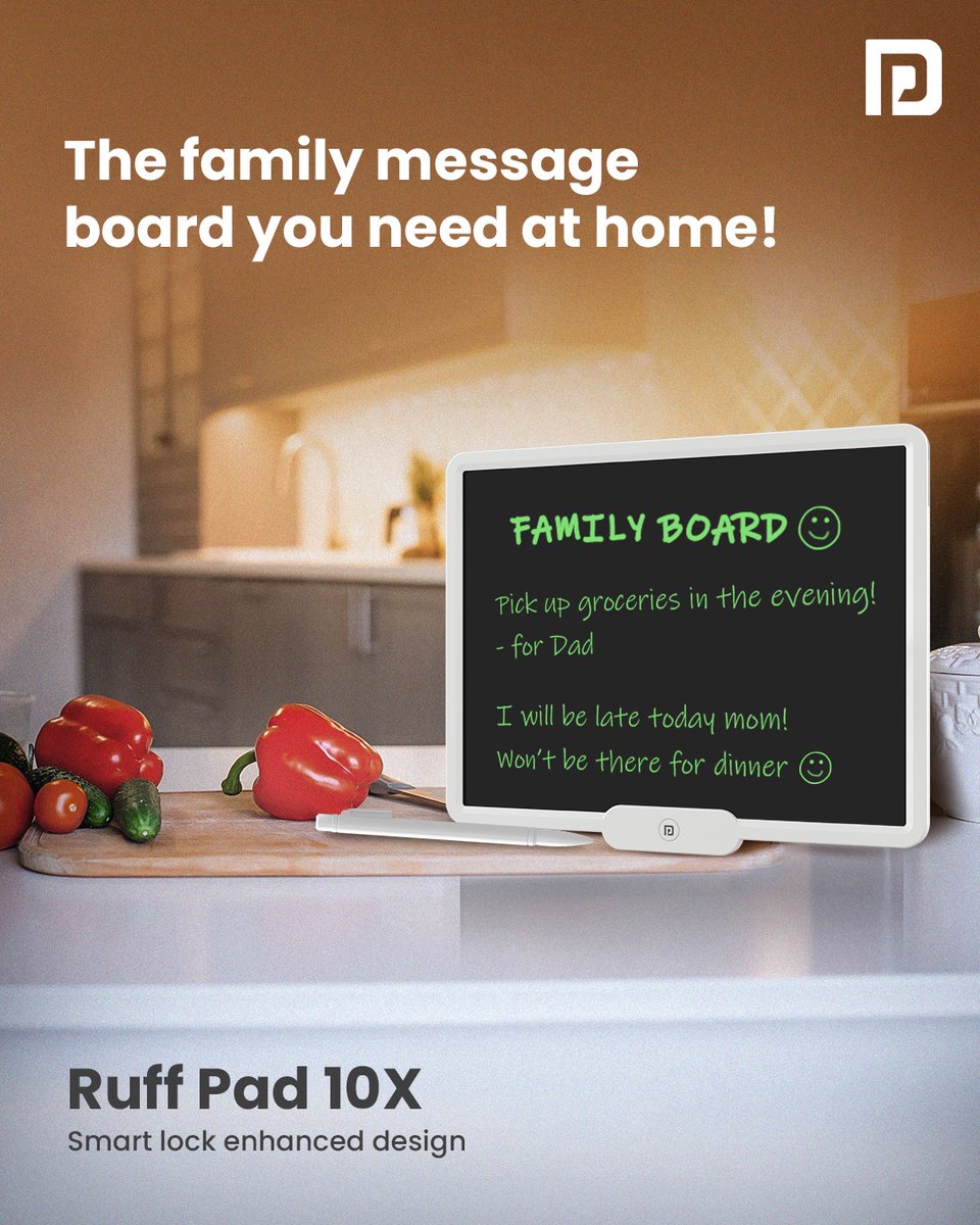 Portronics's tweet photo. Keep your family in loop! Get the Ruff Pad 10X with the smart lock feature write and leave wholesome notes for your family!
Shop now from https://t.co/JctldDhC0P
#portronics #portronicsindia #ruffpad #ruffpad10 #sketch #gadget https://t.co/7OmWvDUpCr