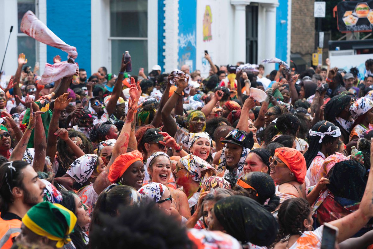 HUCKmagazine's tweet photo. “I’ve missed the costumes, the vibes, the energy… everything.”

Joyous photos of Notting Hill Carnival 2022. See more here: https://t.co/ZaCqEHWTki

📸@Humothy https://t.co/slnjz2sbqR