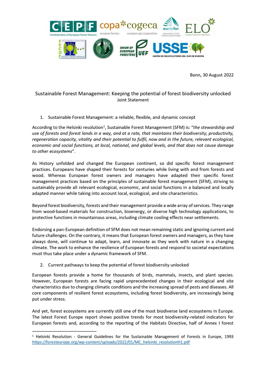 COPACOGECA's tweet photo. #FORESTEUROPETalks is on today!🌳🌲📢
Together with our colleagues of the forestry sector we published a statement on the importance of sustainable forest management  #SFM as a🔑component for #biodiversity conservation🌱🐝🐞
👇
https://t.co/td00za74CR https://t.co/lo2GRix6ds