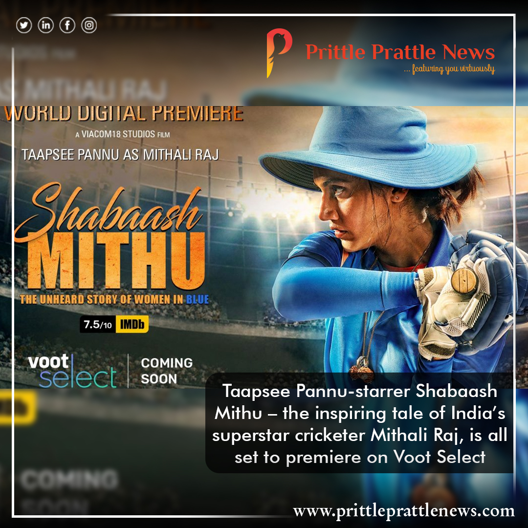 prittle_prattle's tweet photo. Taapsee Pannu-starrer Shabaash Mithu – the inspiring tale of India’s superstar cricketer Mithali Raj, is all set to premiere on Voot Select.
#taapsee #shabaashmithu #mithaliraj #suprtstar #criketer #voot #inspuring #vootselect #film 
@taapsee @M_Raj03

https://t.co/j2NrxWKMgd https://t.co/ep73tKkMyF