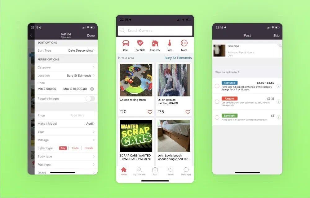 Gumtree iOS app - 43 screenshots screenlane.com/post/ios/gumtr…