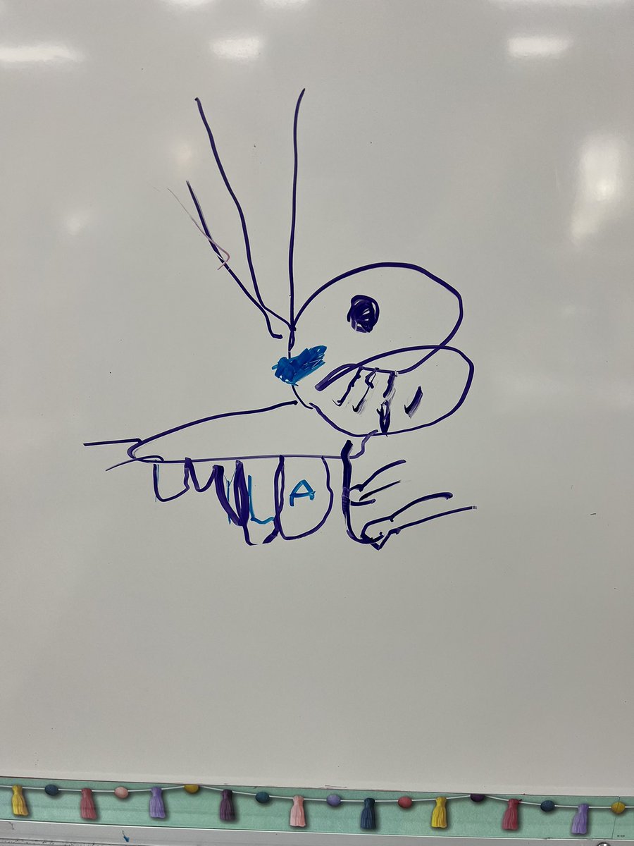 LearnWithLarson's tweet photo. When one of the Little Larsons draws a velociraptor on the board before school, you keep it there as the class mascot for the day 🦖 #FourthGradersAreWeird #AndILoveIt #BuiltToBeAStar #KnowYourImpact @AFE_Stars https://t.co/yPi7QBw9m9