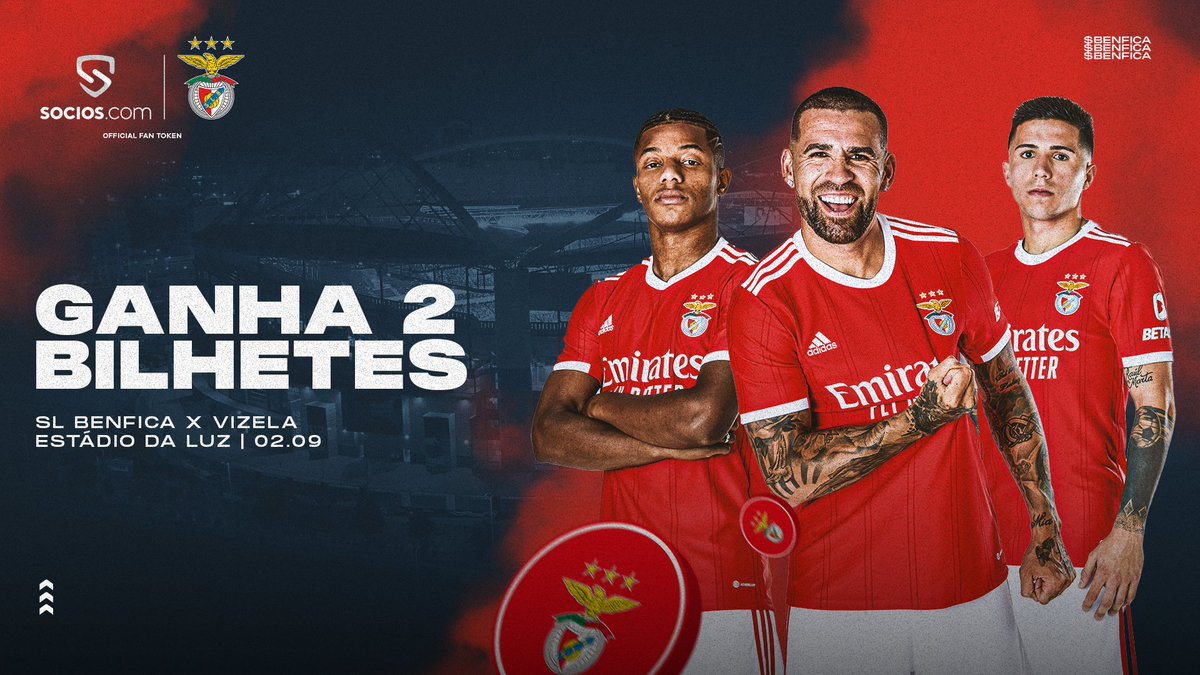 🔴GIVEAWAY⚪️ 

Ganha bilhetes duplos para o jogo <a href="/SLBenfica/">SL Benfica</a> x Vizela, no dia 02.09. Para participar:

✅Seguir
✅RT
✅Comentar $BENFICA

ℹ️5 vencedores serão escolhidos aleatoriamente.