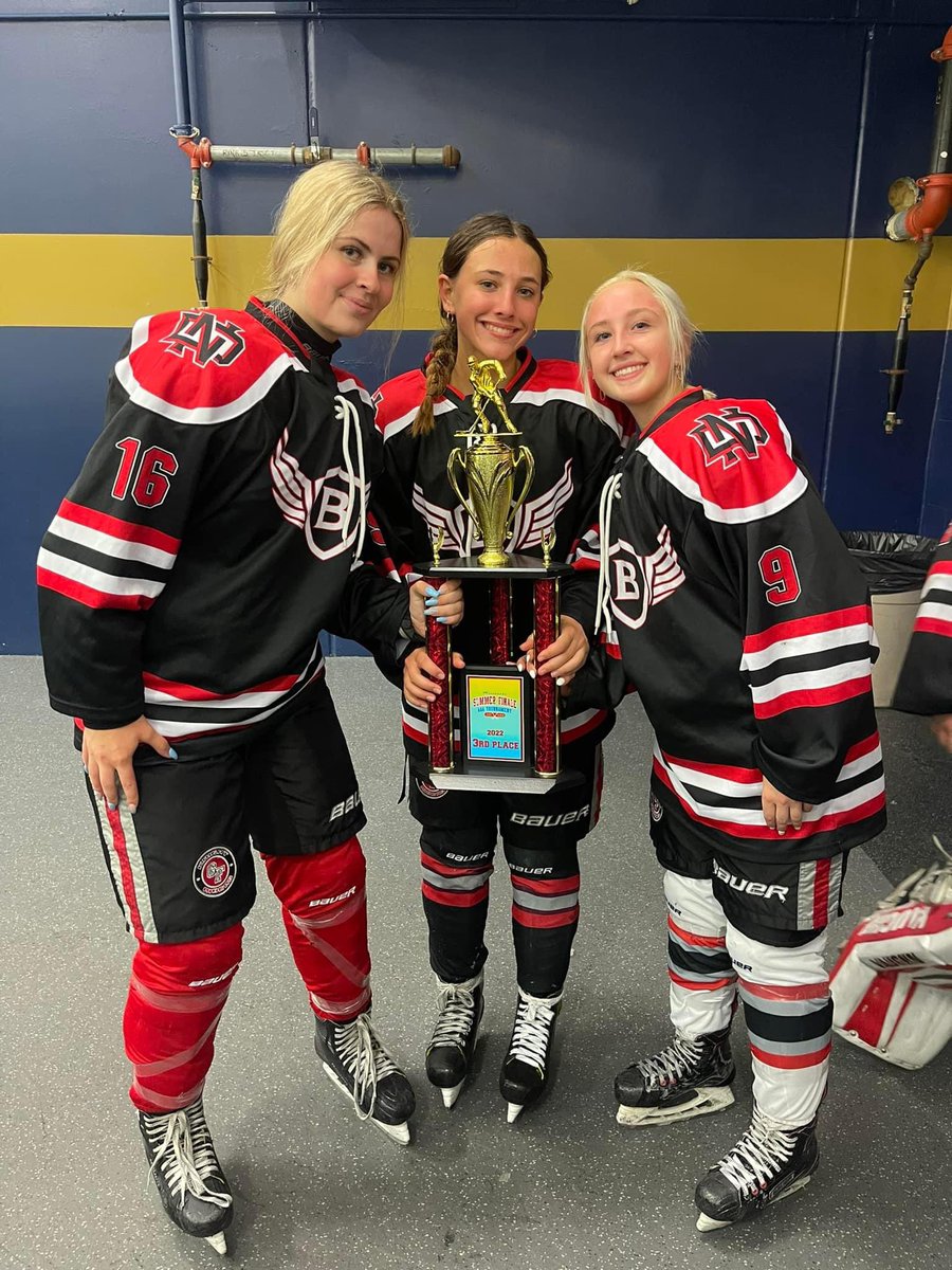 NDHSHockey's tweet photo. Congratulations to the North Dakota Flying Betty’s on their 3rd place finish at the 2022 Summer Finale Girls 16U Gold Tournament in Blaine,MN https://t.co/A3DgLWzqCJ