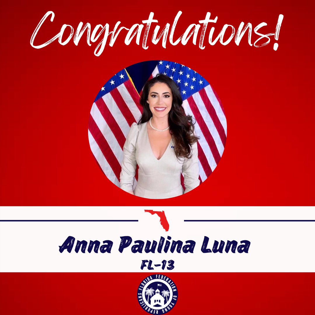 FFYR's tweet photo. Congratulations to fellow @realannapaulina on her primary win in FL-13!! #FFYR #under40GOP https://t.co/C1SHNVVEOP