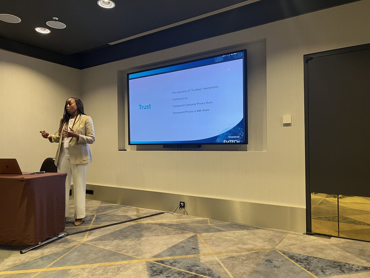 emtech_inc's tweet photo. @CarmelleCadet speaking about “Codifying trust,” at the #CBDC Conference #GREENCBDC #trust #innovation #FinancialInclusion https://t.co/h5aTNfV8KP
