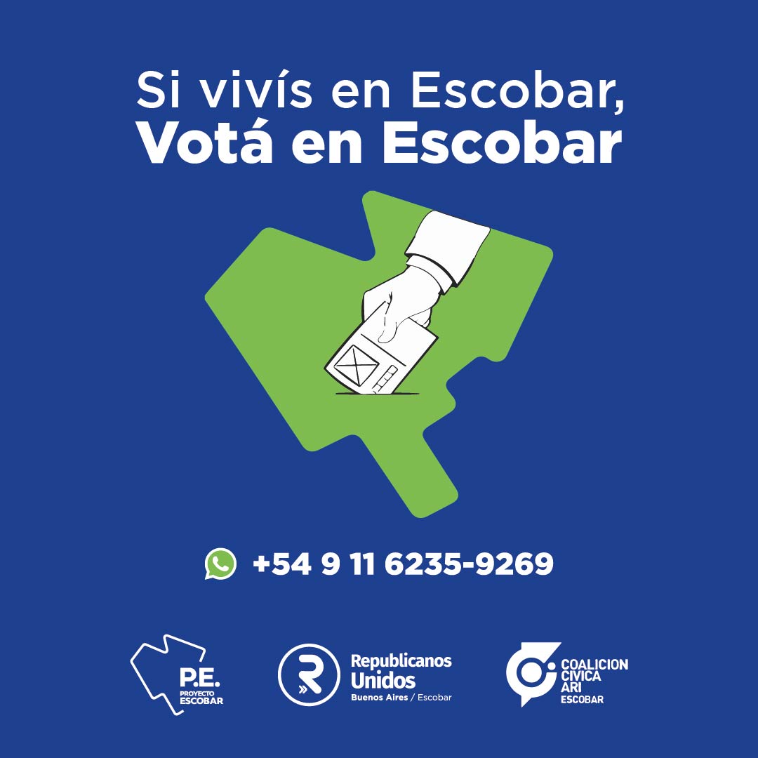 repuni2escobar's tweet photo. SI VIVÍS EN ESCOBAR, VOTÁ EN ESCOBAR
Si elegiste Escobar como tu lugar para vivir, participá de la elección de quienes lo gobiernan: ¡Votá en Escobar!
#VotáEnEscobar #ViviEscobar #Vecinos #Escobar #DNI #Domicilio #Republicanos #ProyectoEscobar #Vecinalismo #LaVerdaderaOposicion https://t.co/cGgoKvLUqQ