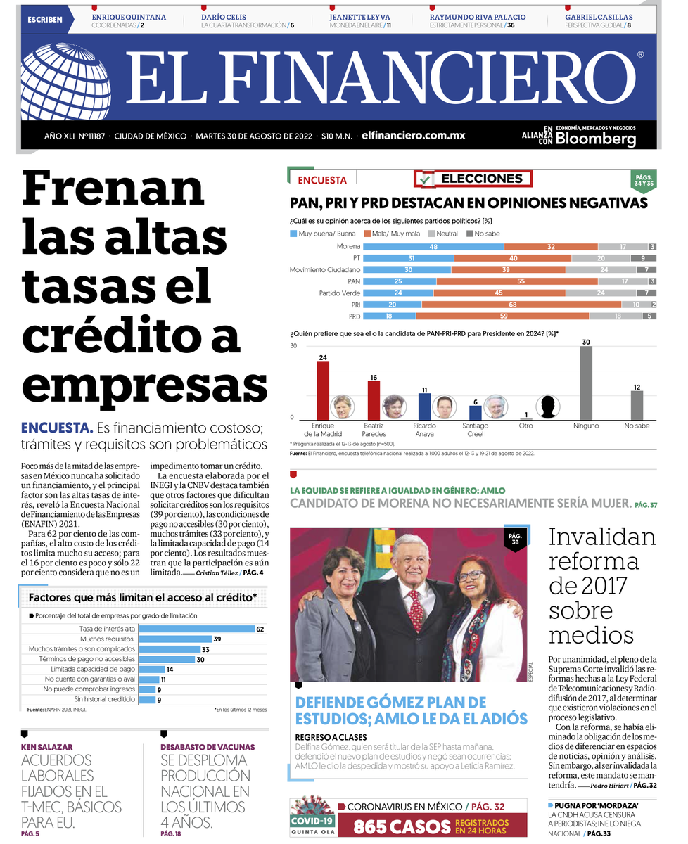 ESZ_smartgov's tweet photo. !Buen día!
Te compartimos las #portadas de periódicos 📰 especializados en el sector #economía de 🇲🇽
Que tengas un excelente martes.
#CuidateBien 😷 https://t.co/Ym3OFW08nO