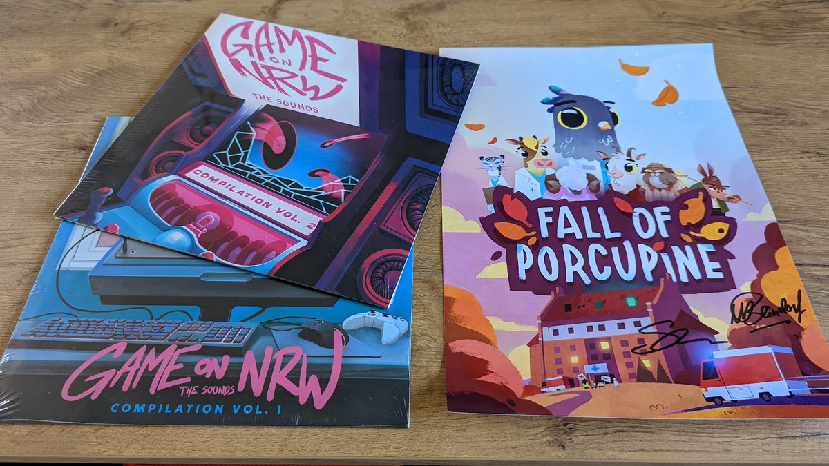 NerdStarTv's tweet photo. Giveaway-Time! 

Wir hauen die @MedienNRW Game-Sound-Compilations Game On NRW - The Sounds Volume 1 &amp; 2 und ein signiertes Fall of Porcupine Poster raus! 

Das kultige Paket wird Freitag um 18 Uhr unter allen Retweets verlost!🔁 https://t.co/CaL8o5rifs