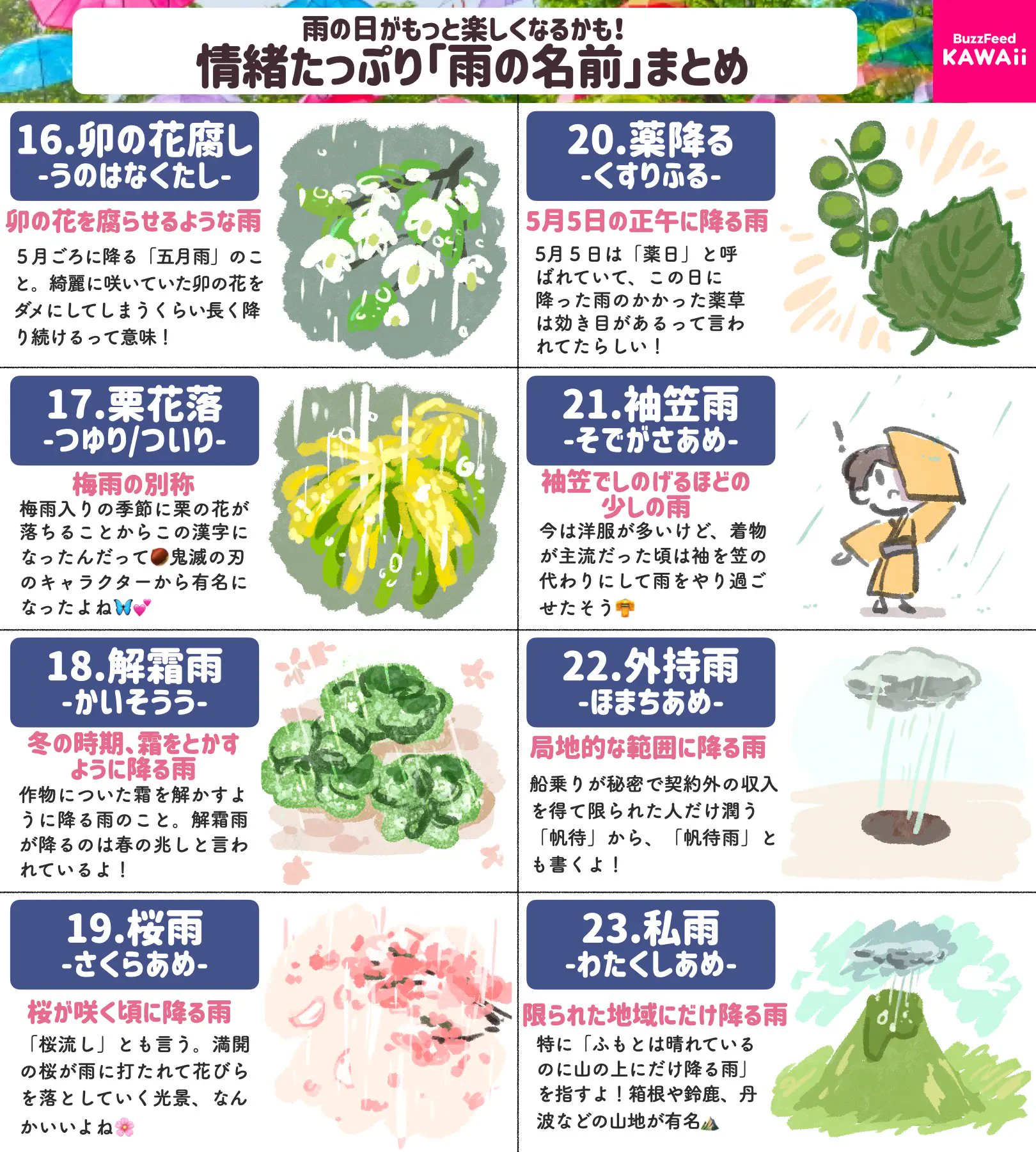 みんなはいくつ知ってる？いろいろな「雨の名前」31選！