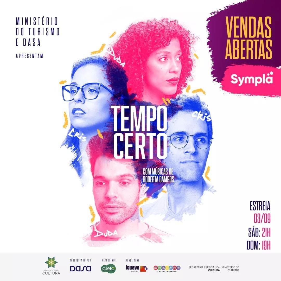 PauloNetoSP's tweet photo. 🎭🎼 #TempoCerto fala sobre relações líquidas e traz canções de @robertacampos 
Estreia este sábado 03 de Agosto, no Teatro Viradalata. Elenco tem Daniel Cabral e Álvaro Real, dupla frequente dos grandes musicais. 
#teatro #teatromusical #musicais #RobertaCampos #estreia https://t.co/QprGZkx2DN
