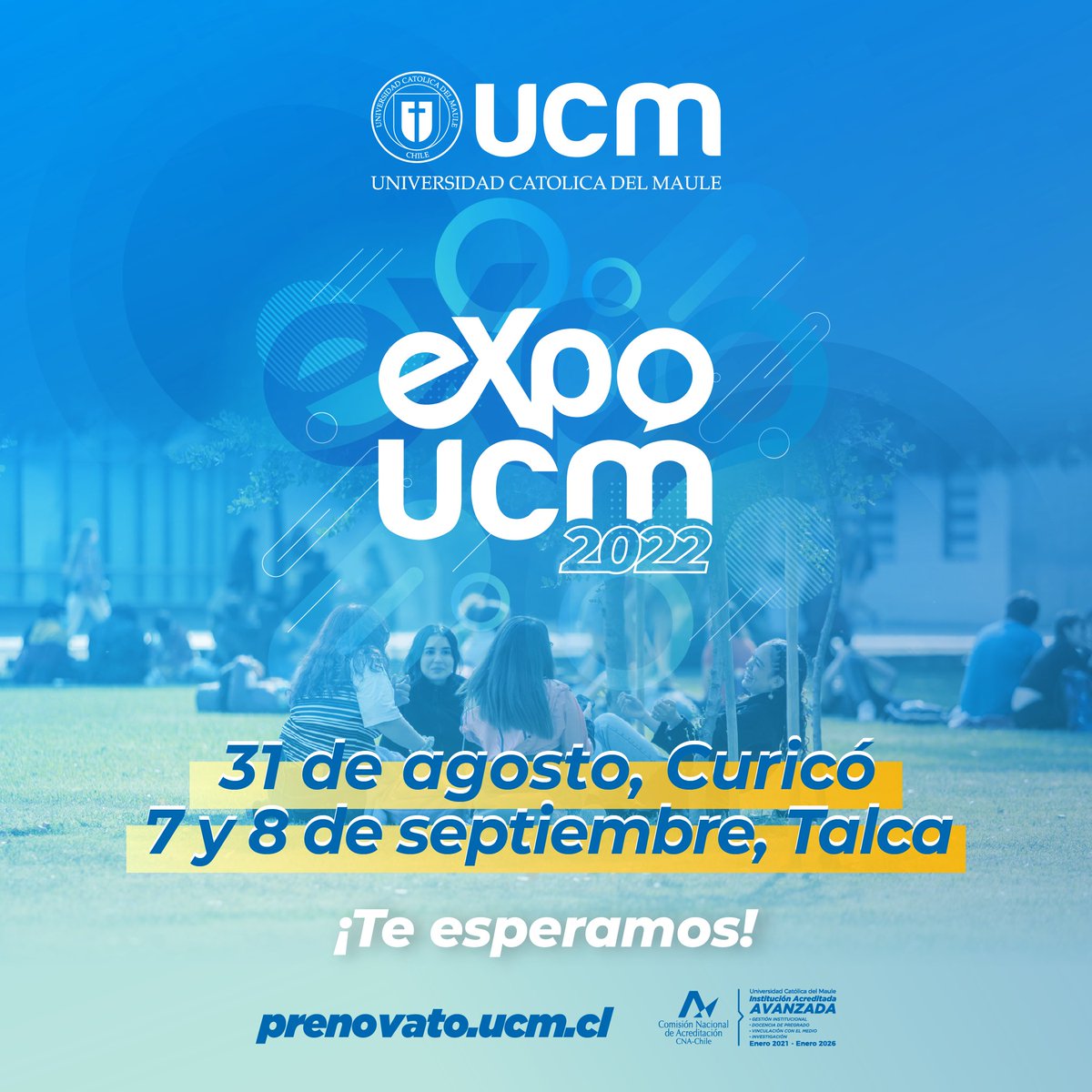 ucatolicamaule's tweet photo. #ExpoUCM 
¡No lo olvide! Mañana los esperamos en #Curicó con muchas novedades e información necesaria para el proceso de #Admisión2023 

Más información ↙️ 
https://t.co/JZdhuYKmNa 

#Excelencia #ServicioPúblico
Somos #TuUniversidad 😉 https://t.co/XAwCIh45nv