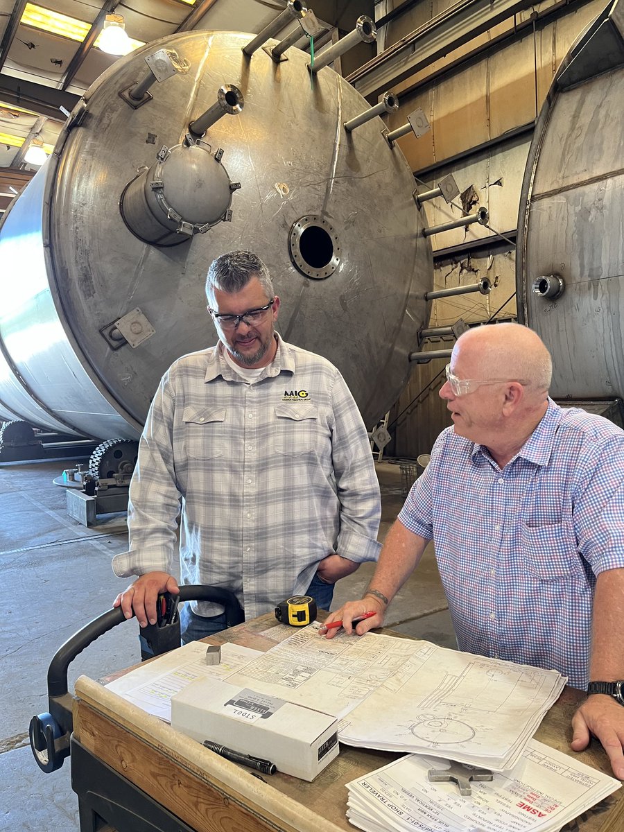 Bendeltanks's tweet photo. Cory Martin, President of our sister/partner company Maddox Industrial Group (MIG), paid us a visit at our fabrication facility in Charlotte, NC. He met our Operations Manager, and QC Manager.
https://t.co/MazflmxGlk
#MIG
https://t.co/DizLMxVGeb
#bendeltank
#energy #rstamp #NBIC https://t.co/Ldf41t53Lm