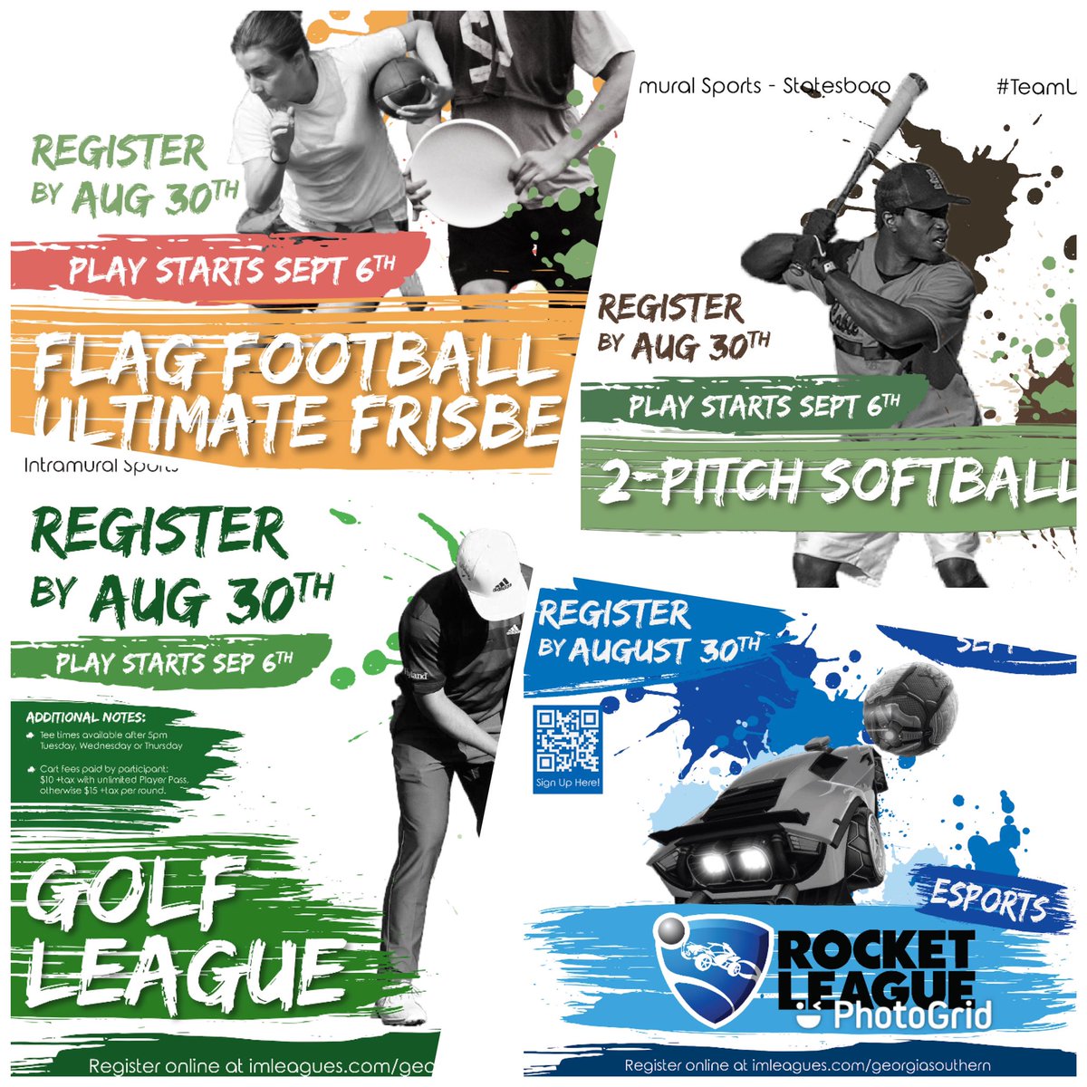 GSUIntramurals's tweet image. Registration for our first major sports leagues closes tonight at 11PM!! Don’t miss out on an opportunity to engage with your friends! Sign up today!! 

#TeamUp #CRI #Intramurals #HavingFun 

@GSUCampusRec