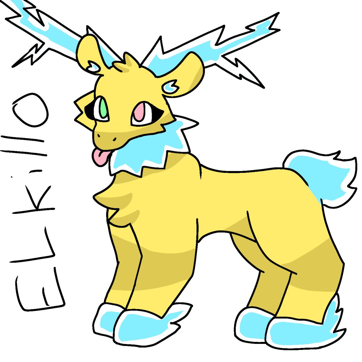 PokeCaoimhe's tweet photo. Electric Elk evolution line! #Truegreen7redesign3 https://t.co/TTLkvvVip2