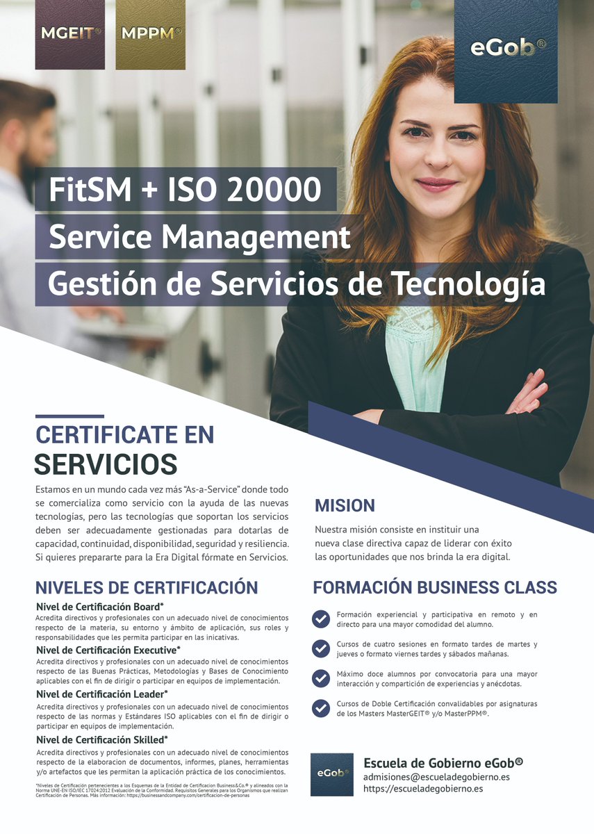 JavierPeris's tweet photo. A punto de comenzar Curso de Doble Certificación #FitSM Executive + #ISO 20000 Leader para #Colombia y #Mexico Módulo 05 de los Masters MasterGEIT® y MasterPPM® de Business&Co.® en la Escuela de Gobierno eGob®
#ITSM #ISO20000 #BestPractices #BetterProfessionals https://t.co/JOrXP91Zss