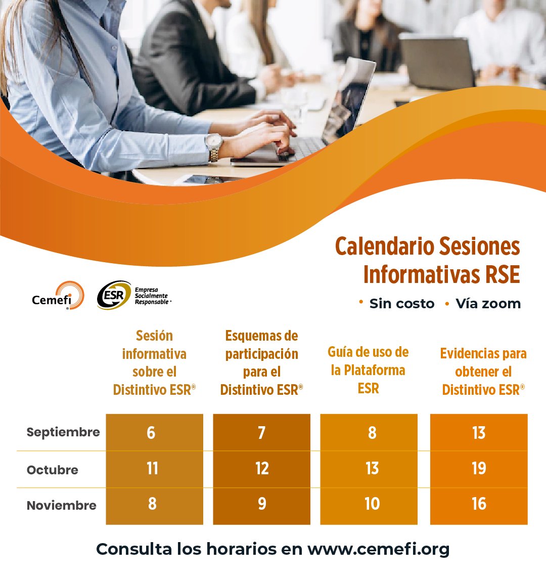 Cemefi_RSE's tweet photo. ¡Atención! fechas importantes para postular al #DistintivoESR® de #Cemefi.

🔸 Sesión informativa
🔹 Esquemas de participación
🔸 Guía de uso de la plataforma #ESR
🔹 Evidencias para obtener el Distintivo ESR
🔸 Entidades Promotoras

📋 Horarios y registro https://t.co/2MarPETTYa https://t.co/PBuGoTfzZG
