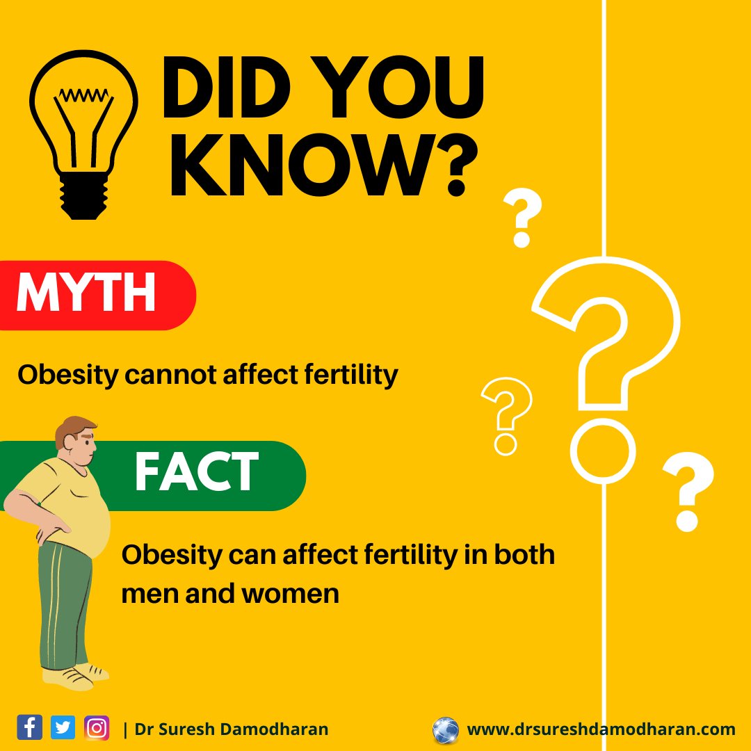 DrSuresh_endo's tweet photo. Patient Education 📣 
Myth- Obesity cannot affect #fertility

To connect with us visit- https://t.co/fNzVWKEdMV
📲 Follow us on Social Media- https://t.co/1kpWXi1689

#obesity #obesityawareness #obesityfreenation #ObesityKills #obese #diabetes #diabetesmanagement #diabetesdiet https://t.co/ItaGeslrJe