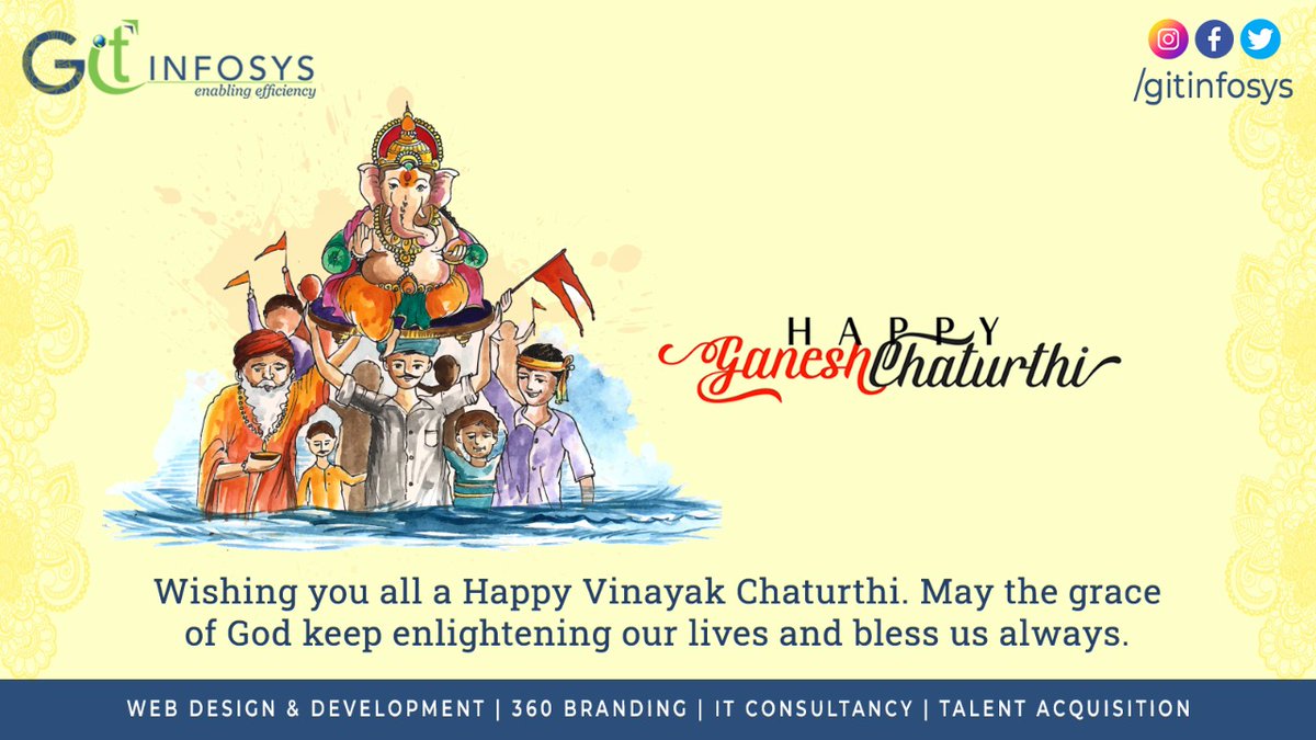 gitinfosys's tweet image. #gitinfosys wishes everyone lots of happiness and Prosperity on Ganesh Chaturthi. May the Lord bring more prosperity along the way.
#GaneshChaturthi #Ganeshotsav2022 #GaneshaChaturthi #Ganeshotsav #Ganeshotsav #GaneshUtsav #GaneshFestival #GanpatiBappaMorya