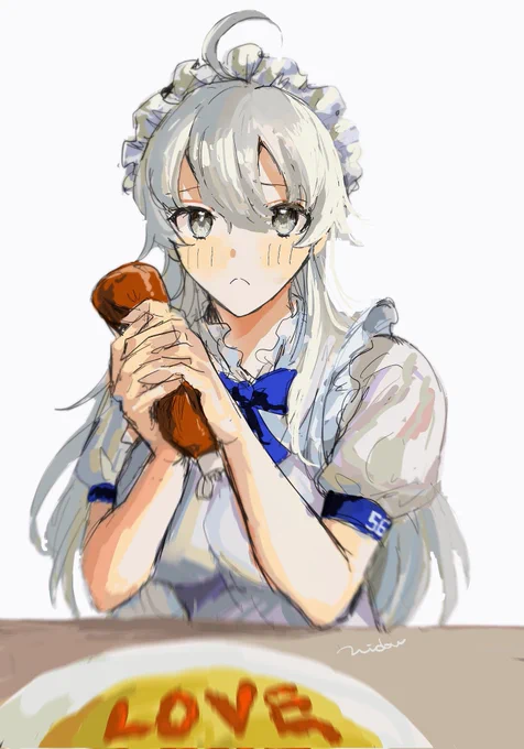 #艦これ版深夜の真剣お絵描き60分一本勝負#艦これ版真剣お絵描き60分一本勝負_20220830メイドワシントン 