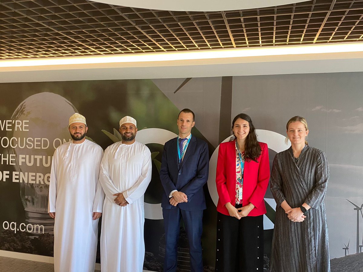 NLinOman's tweet photo. Yesterday, our policy team visited @ThisIsOQ Alternative Energy office to discuss their current and future developments and learn more about OQ’s upcoming projects in the field of Green Hydrogen. Thank you for your kind hospitality. 

#hydrogen #cooperation #nlinoman #energy https://t.co/8CljtQg5uL