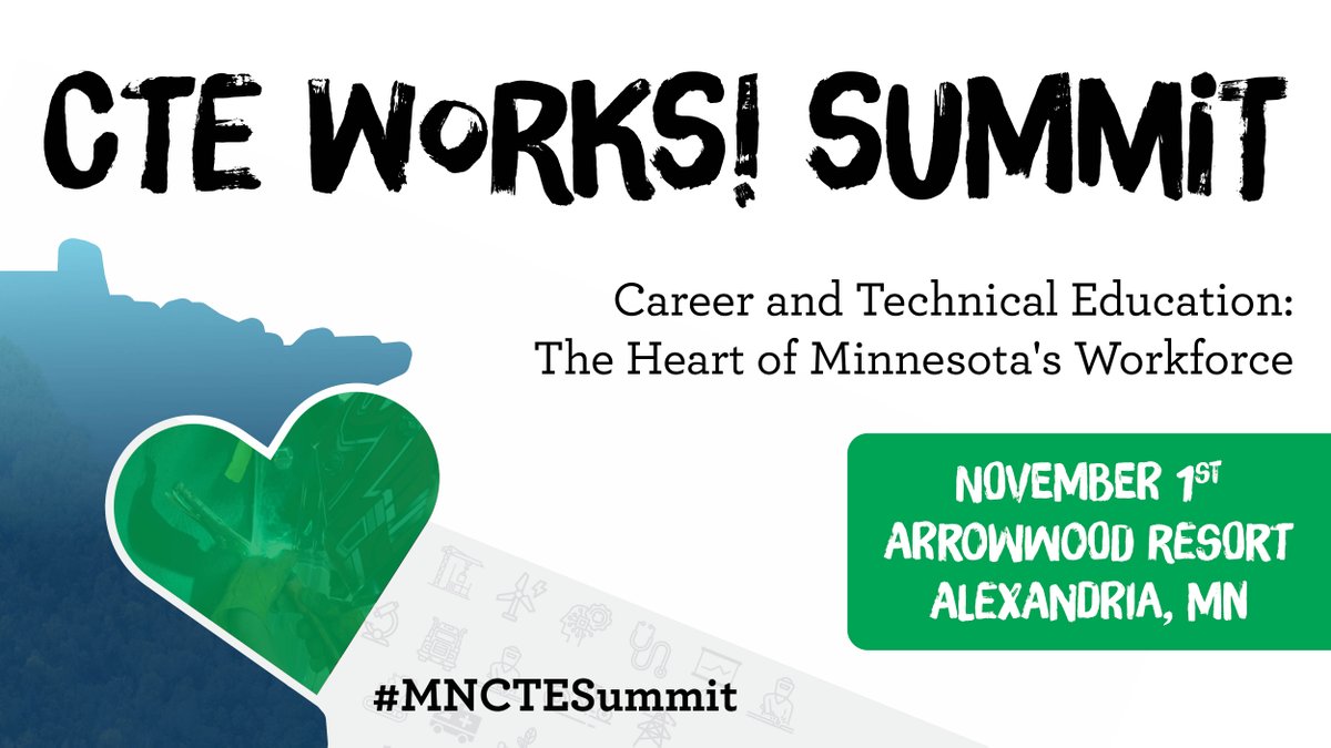 MinnStateCTE's tweet photo. Register Now for only $90! The CTE WORKS! Summit is a place for personal and professional development bridging workforce needs and education.   #CTEWORKS #careerandteched  #CTE #MNCTESummit #CareerTechEd #MinnStatePartners #MinnStateWorkforce https://t.co/CqeHjLnJCg https://t.co/fOdU8iDHty