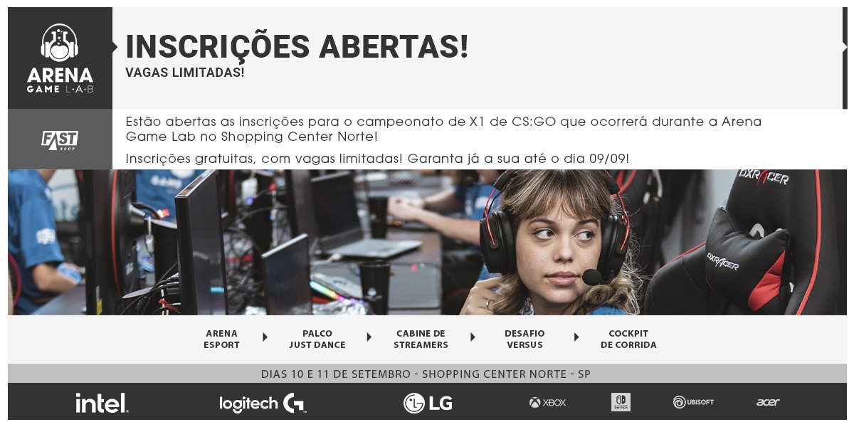 Arena Game Lab; conta com campeonatos de CS:GO