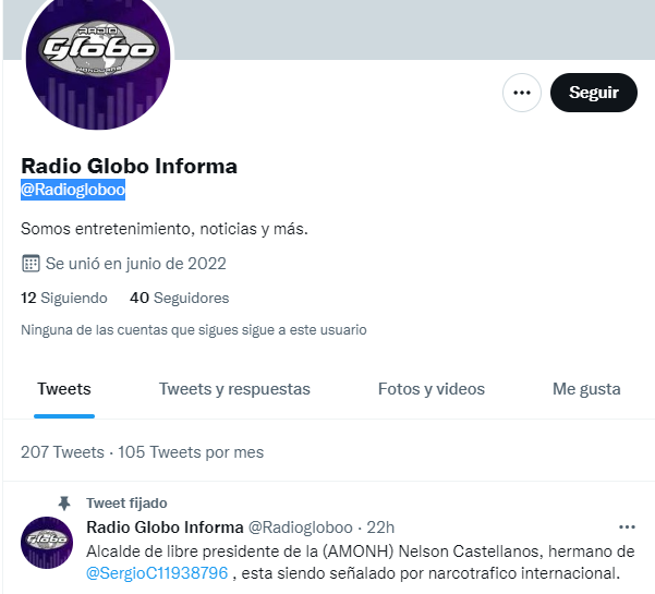 #Globo | Personas inescrupulosas y afines al Partido Nacional usurpan redes sociales de <a href="/GloboHonduras/">Radio Globo Honduras - Oficial</a> a través de la cuenta fake <a href="/Radiogloboo/">Radio Globo Informa</a> ya que promueve noticias falsas. Siga las redes sociales de nuestra emisora Radio Globo y Noticias Radio Globo en Facebook y Twitter.