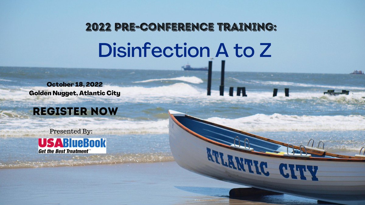 NJWATER's tweet photo. As a kick-off to our 2022 Annual Conference join us for this 4-hour training session highlighting the importance of disinfection in both water and wastewater systems will be discussed. https://t.co/sVRuxkyMaY https://t.co/EBjF7nr4sJ