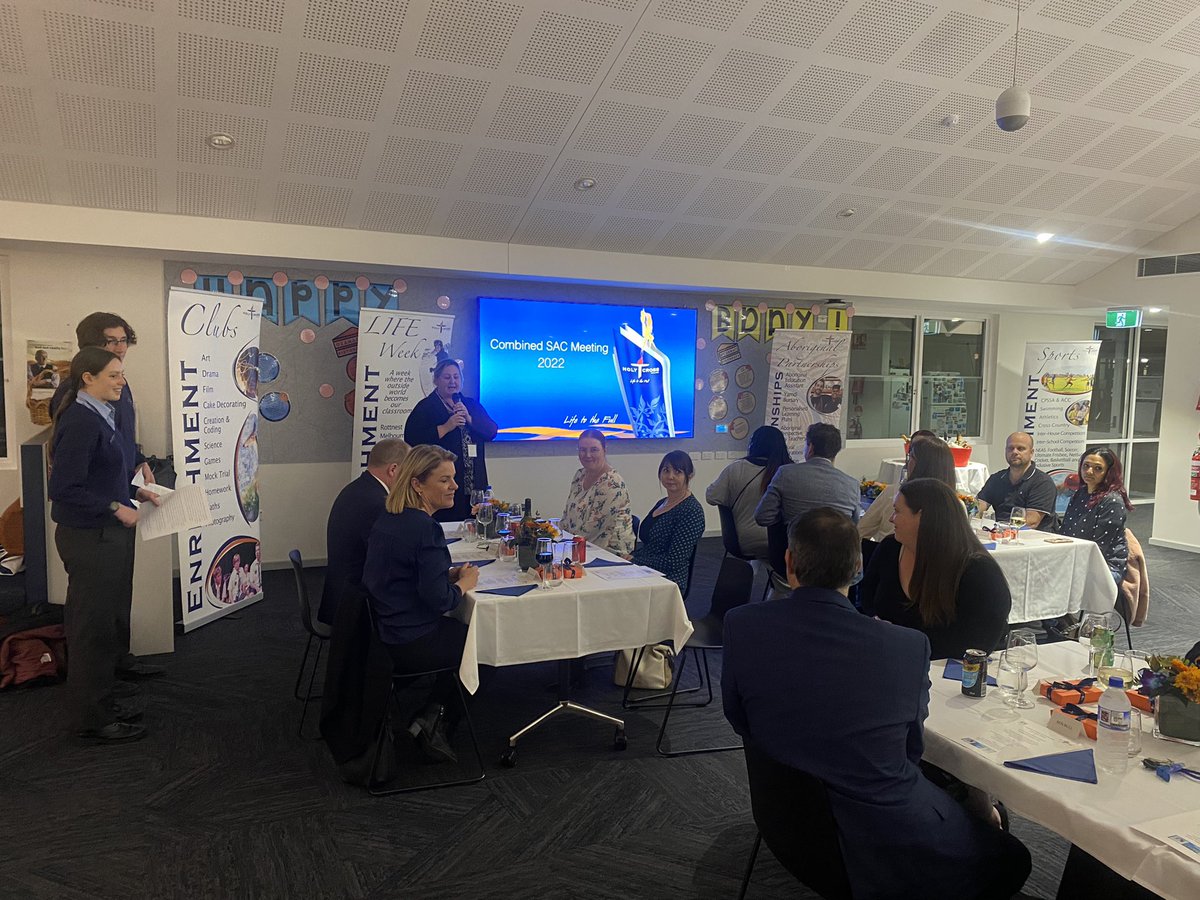 MrsDavini's tweet photo. Combined St Helena's and Holy Cross College, College Advisory Council and SLT Dinner @Holy_Cross_Coll #HCCEllenbrook https://t.co/UEnrX4rmXL
