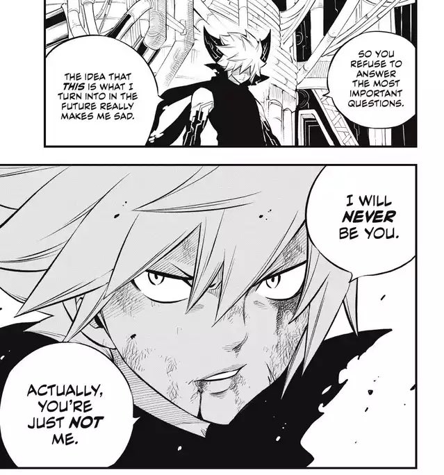ryoto_dawn1's tweet photo. Shiki still going strong even after being confronted with his alternate self, you love to see it 🔥 #EdensZero #edenszero205 https://t.co/Ya8n7fPIoV