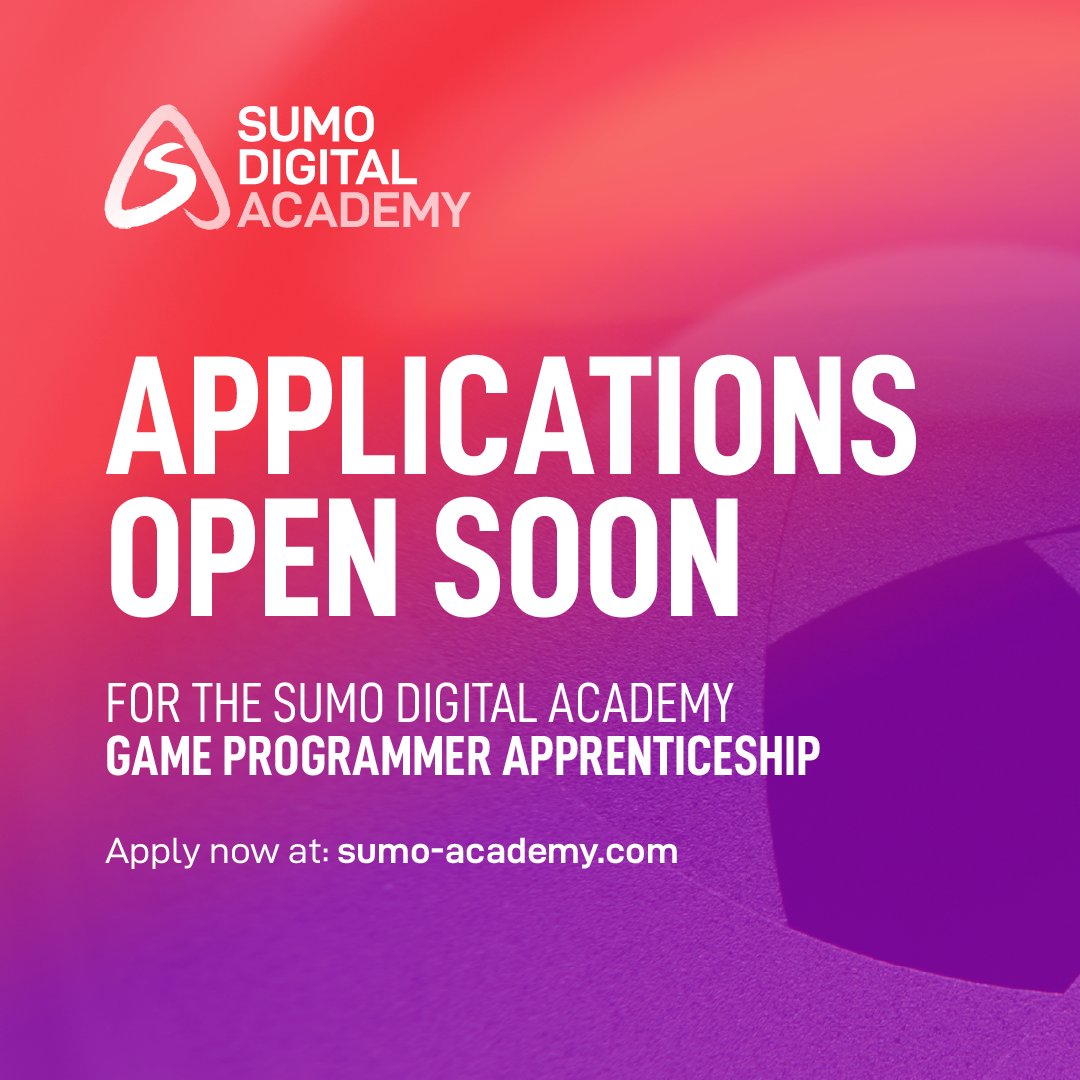 SumoDigitalLtd's tweet photo. 🖋️ Quick, get this down...

We're opening our Game Programmer Apprenticeship applications on:

✨ Thursday 1st September ✨ 

Kickstart your career in Games at the #SumoDigitalAcademy - more info here:
https://t.co/3FofDoGt9D

#SDA https://t.co/25FL1l1Sc6