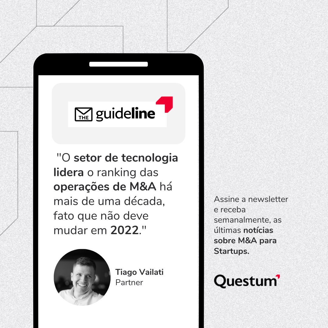 Assine The Guideline e receba semanalmente uma curadoria de notícias comentadas sobre M&amp;A para Startups. share.hsforms.com/1W7EkkqDrSPGy8…