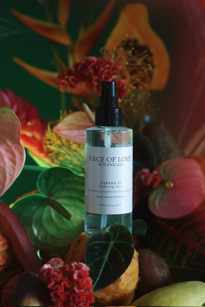FaceofLoveCo's tweet photo. A clarifying mist that hydrates, balances and soothes both the skin and soul. A tranquil blend Palo Santo, Sweet Grass, and Rosehip hydrosols reduce inflammation and support barrier function. This mist refreshes, nourishes and cultivates a connection to these reveered botanicals. https://t.co/my6GQD1U0L