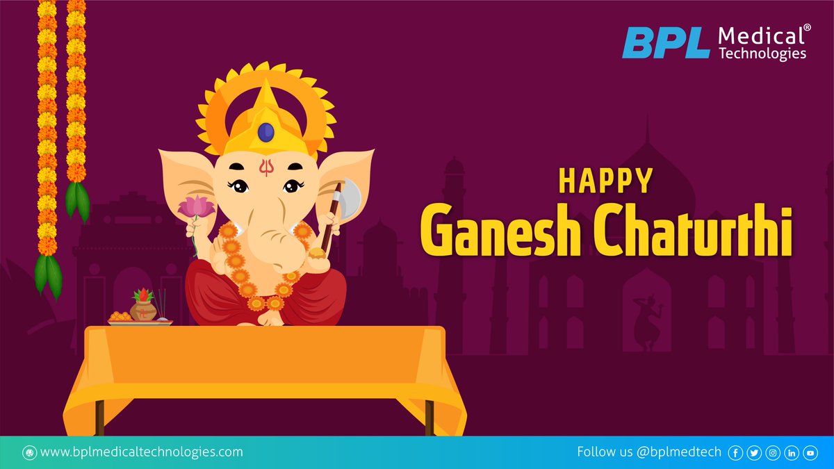 BPLMedTech's tweet photo. #HappyGaneshChaturthi
May Lord Ganesha shower His blessings on you and your loved ones. BPL Medical wishes everyone a very happy Ganesh Chaturthi! 🌺

#ganeshchaturthi #LordGanesha #BPLCares https://t.co/4KmbiUlQ2B