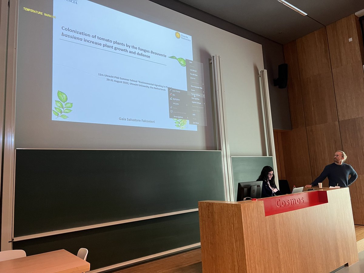 GStringlis's tweet photo. Another @prt_silvia student @GaiaFalconieri  presenting her work in the plant-biotic interactions session #epssummerschool https://t.co/orM9kHijVE