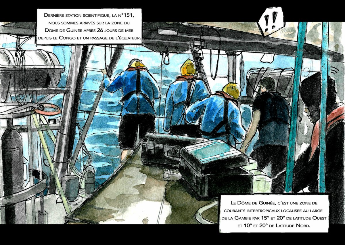 #DômedeGuinée, les scientifiques souhaitent prélever de l’eau de mer : 
➡️ en surface
➡️ dans une masse d’eau #OMZ “Oxygen Minimum Zone” faible en oxygène.
🎯 Comparer les micro-organismes dans chaque zone. 
En savoir + : fondationtaraocean.org/actualite-scie…
#missionmicrobiomes #afrique #BD