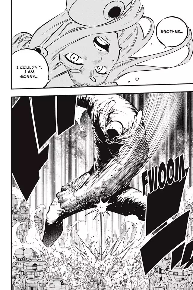 ryoto_dawn1's tweet photo. I don’t believe it, Kleene is definitely alive after that and she is probably in Overdrive to tank it. This may be copium, but I will die on this hill 😤 #EdensZero #edenszero205 https://t.co/gDN54QrOff