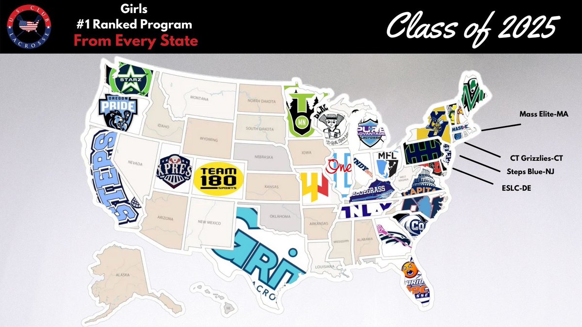 Top Ranked 2025 Programs by state! View full rankings: usclublax.com