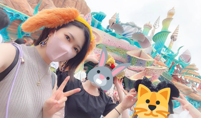 るるばらとディズニーシー行ってきたー!ばらさんにサプライズ成功してよかった!笑とても充実した1日でしたレディちゃんのカチューシャ買えてよかった 