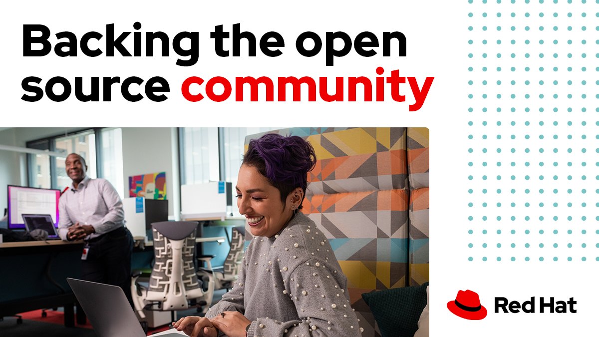 RedHat's tweet photo. .@RedHat is a proud champion of #software freedom. We strive to be a resource for the #OpenSource community through collaborative contributions in code, content, and ideas. Learn more: https://t.co/anTOFFkWiT https://t.co/IsC9p4rLDy