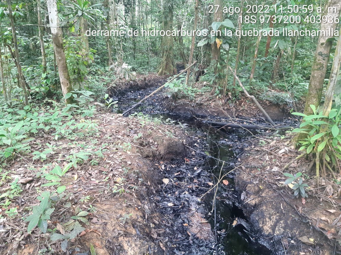 Ecocentristas's tweet photo. 🇵🇪 Nuevo derrame reportado en el #Lote192, en el norte de Loreto. Monitores ambientales de la comunidad kichwa 12 de Octubre informaron que el petróleo se va extendiendo 400 metros a lo largo de su territorio. La #OPIKAFPE exige atención inmediata de autoridades ambientales. https://t.co/T04Yz5glH9