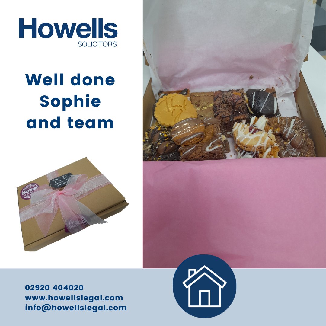 HowellsLegal's tweet photo. We hope you all enjoyed the Bank Holiday weekend. Sophie Bush and her conveyancing team in our Cardiff office were thrilled to bits to receive this scrumptious gift box full of delicious treats from a happy client. Well done to all involved, great work.
#clientgift #welldone https://t.co/qCcJhSBBBv