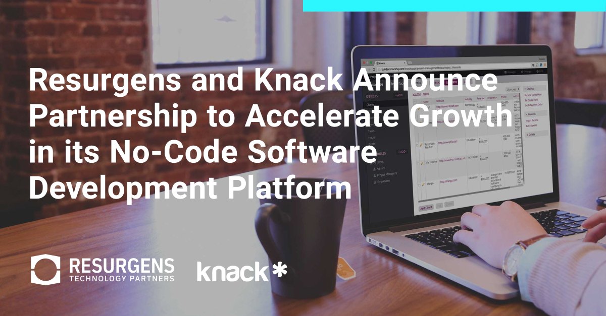 We are excited to announce our platform investment in @KnackHQ, a no-code software development platform that equips its customers with the ability to build their own applications. Read more here—resurgenstech.com/resurgens-and-… #privateequity #investment #software #nocode