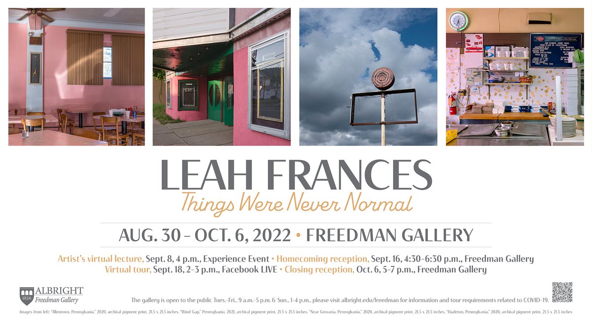 Opening Today! "Leah Frances Phillips: Things Were Never Normal" Is there a piece of social infrastructure you particularly missed or still miss during the pandemic? Let us know! Reply to us + tell us the place you missed most!