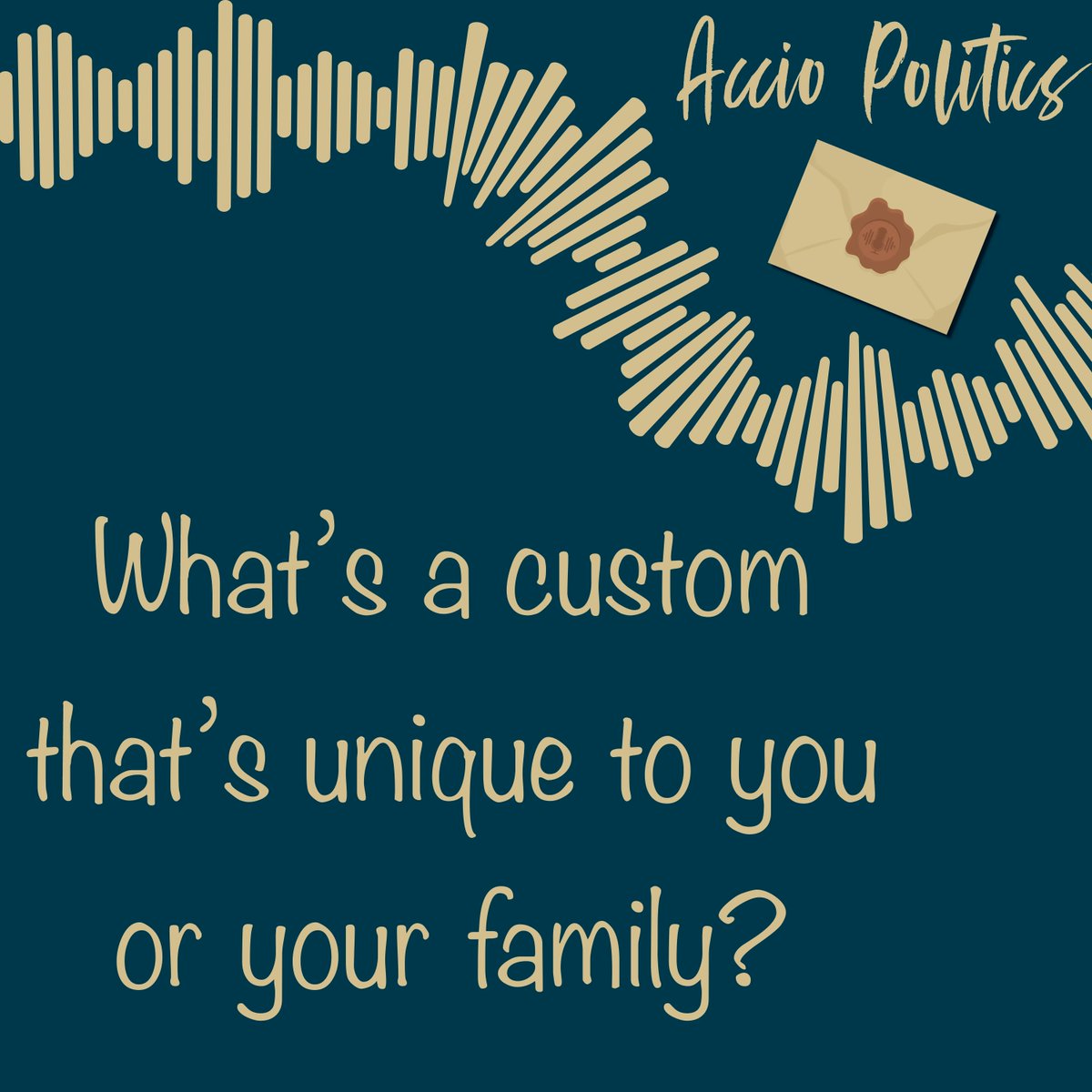 AccioPolitics's tweet photo. In episode 708, our hosts discuss Bill and Fleur's wedding, along with the many different cultural customs we see at play there. We want to know - do you have a custom that is unique to you or your family? What is it? Let us know below! https://t.co/nKUnkn0wfv