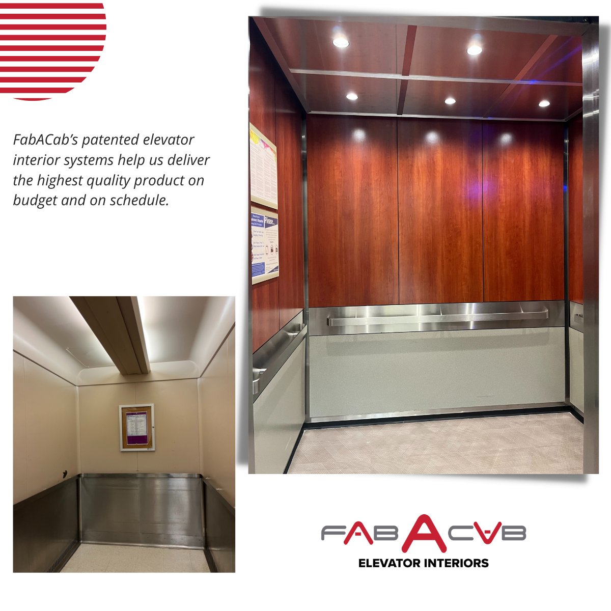 fabacab's tweet image. What a makeover!  🛗 Customer chose one of our standard hybrid systems. This #Georgetown with #Anegada ceiling was a huge success in Buffalo.
#elevatorinteriors #newyork #fabacab 
fabacab.com